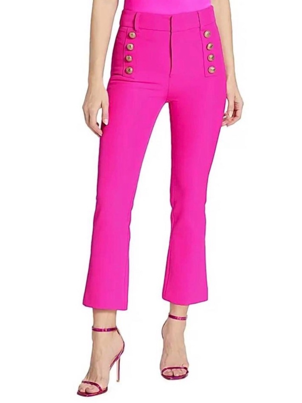 Generation Love Bright Pink Button-Accent Pants